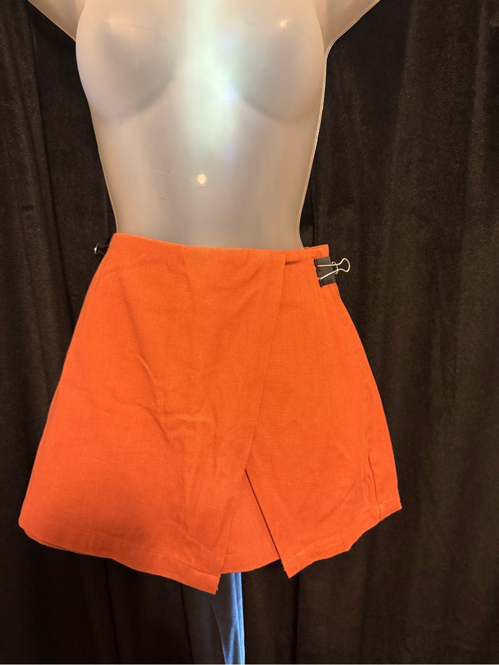 SHEIN Orange Wrap Skort